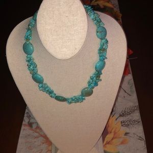 Chico’s turquoise necklace medium length.